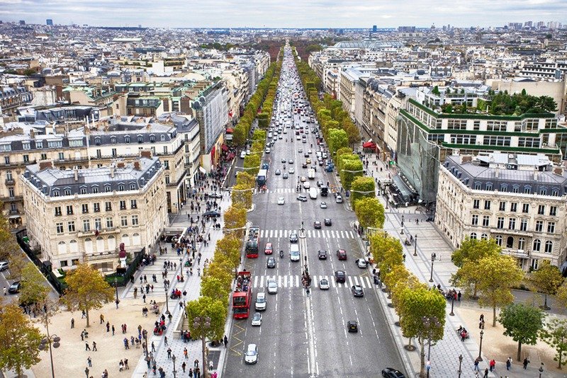 Champs-Elysees vista alto